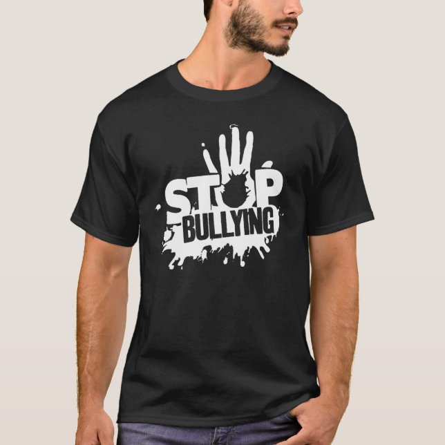 Camiseta Anti-bullying Pára de Atacar o Dia Rosa da Escola (Frente)