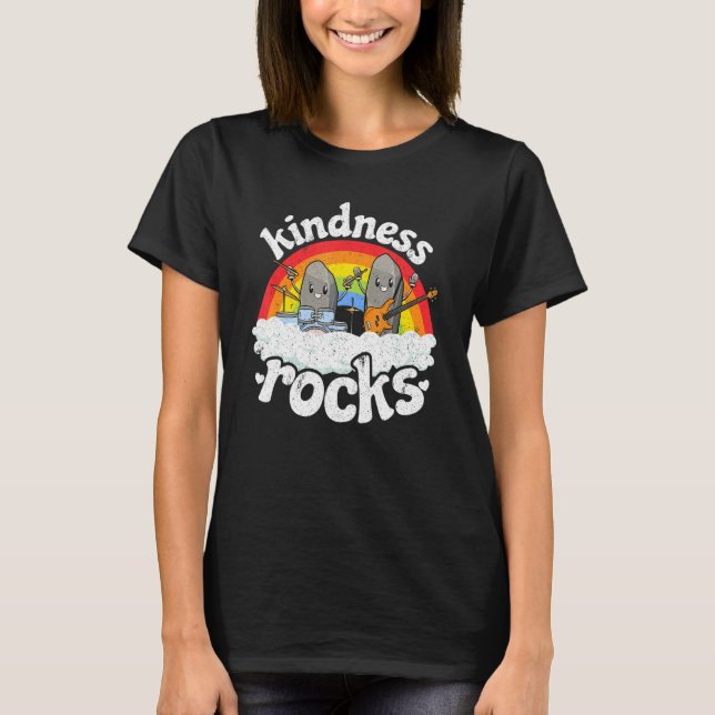 Camiseta Anti Bullying Rainbow Hippie Music Teacher Kindnes (Frente)