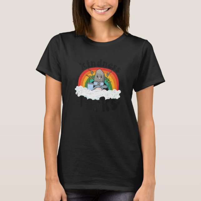 Camiseta Anti Bullying Rainbow Retro Music Teacher Kindness (Frente)