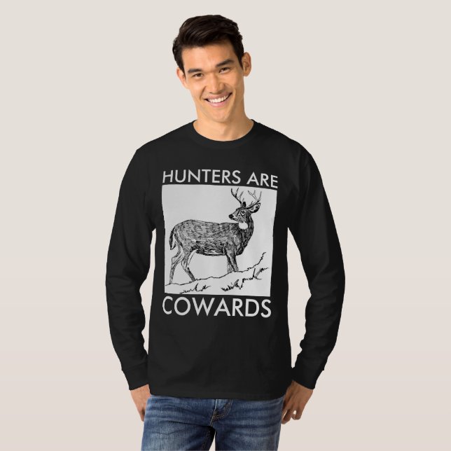 CAMISETA ANTI CAÇADORES, CAÇADORES SÃO COVARIAS (Frente Completa)