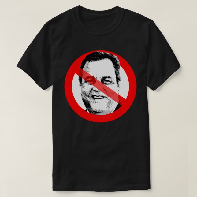 Camiseta Anti Chris Christie cruzou o rosto (Frente do Design)