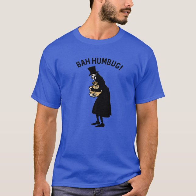 Camiseta Anti Christmas Carol Scrooge Tophat Bah Humbug (Frente)