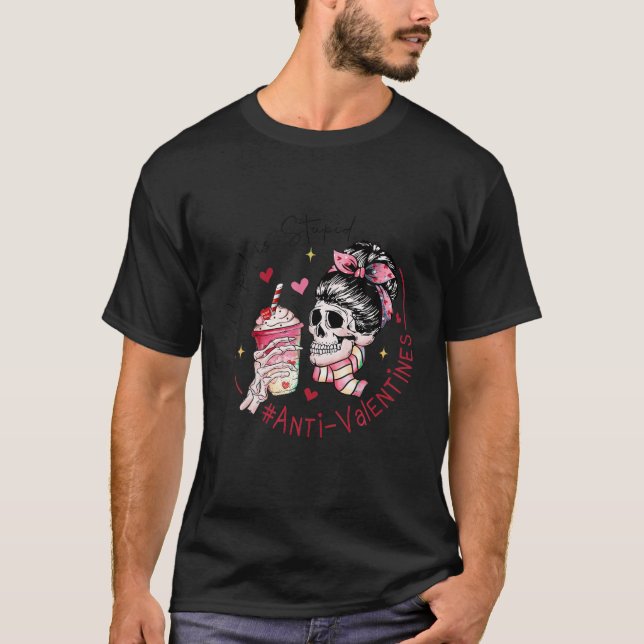 Camiseta Anti-Dias de os namorados Cupido é Namorados Engra (Frente)