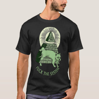 Camiseta Anti Illuminati NWO Todos Vendo Pirâmide Ocular Ma