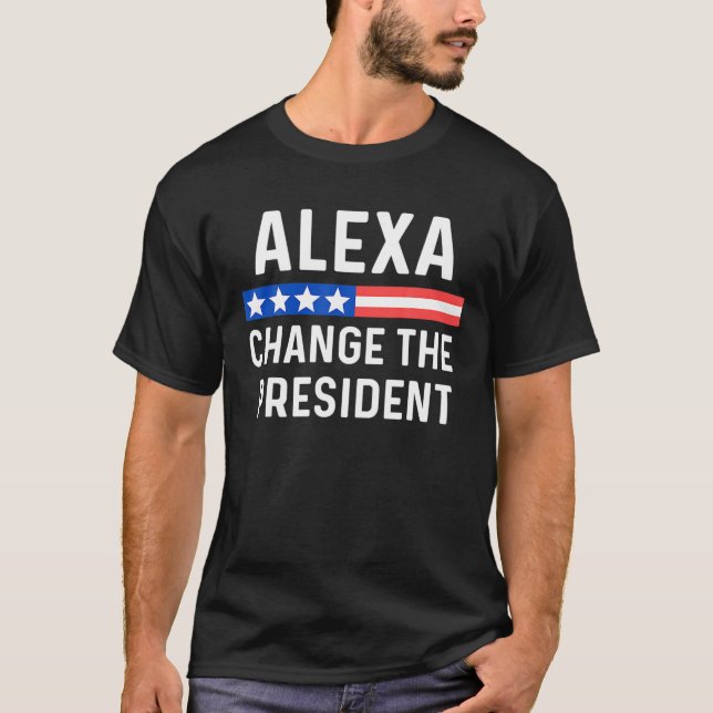 Camiseta Anti Joe Biden Alexa Mude O Presidente! (Frente)