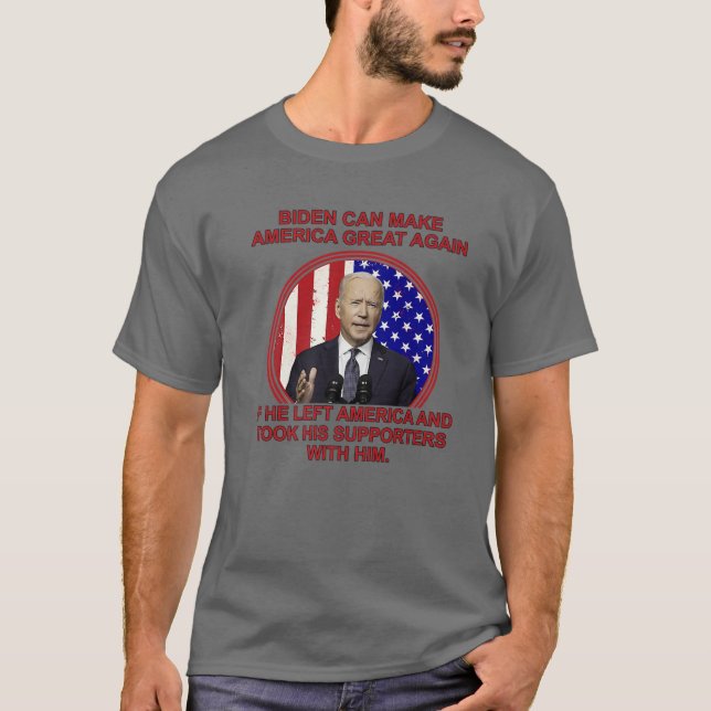Camiseta Anti Joe Biden MAGA deixou a América (Frente)