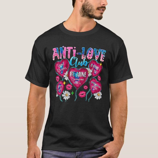 Camiseta Anti Love Club Funny Anti Dia de os namorados Love (Frente)