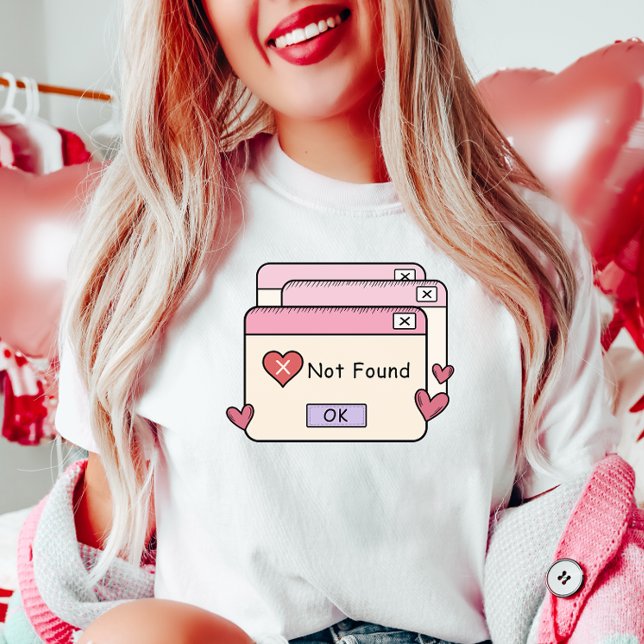 Camiseta Anti-Namorados Divertido, Erro de Amor Não Encontr (Criador carregado)