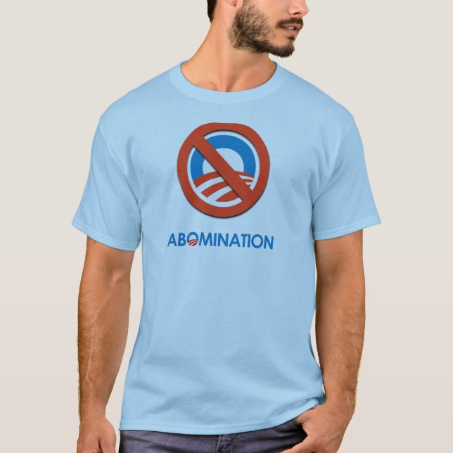 Camiseta Anti-Obama - abominação (Frente)