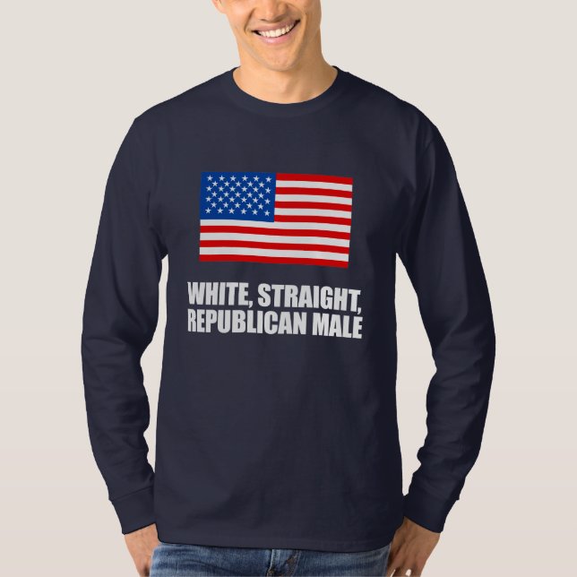 Camiseta ANTI-OBAMA- homem republicano reto branco (Frente)