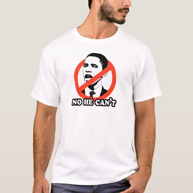 CAMISETA ANTI-OBAMA/NENHUM NÃO PODE T-SHIRT (Frente)