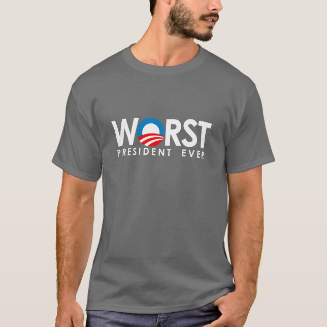Camiseta Anti-Obama - o branco o mais mau do presidente (Frente)