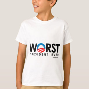 CAMISETA ANTI-OBAMA - O PRESIDENTE O MAIS MAU NUNCA