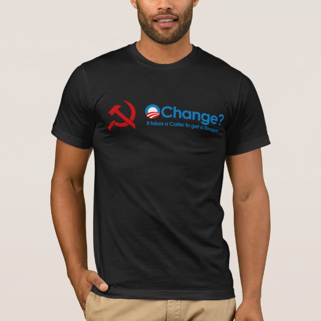 Camiseta Anti-Obama - toma um Carter para obter um Reagan (Frente)