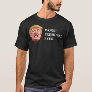 Camiseta Anti Presidente Trump - Pior Presidente de Todos o