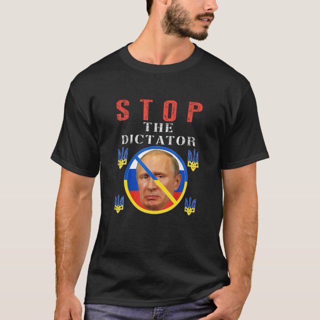 Camiseta Anti-Putin, Putin Ucrânia Orgulho Livre (Frente)