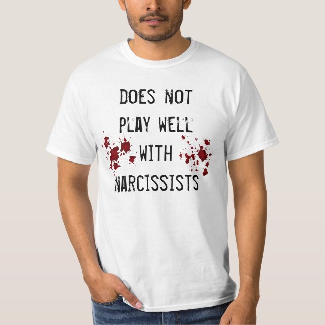 Camiseta Anti sentimento do narcisismo com splatters do (Frente)
