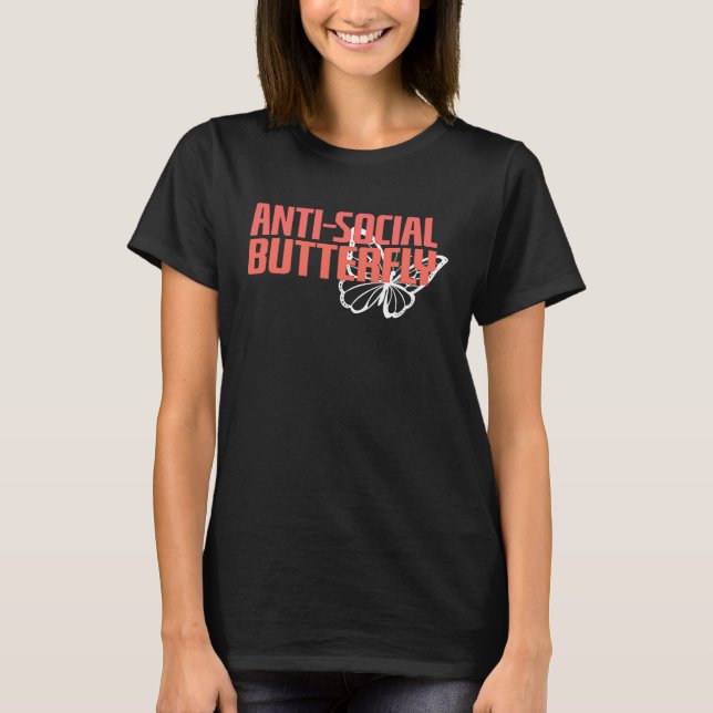 Camiseta Anti Social Butterfly  Introvert Social Distancing (Frente)