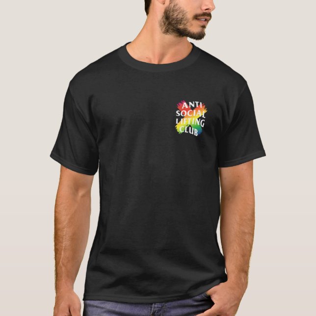 Camiseta Anti Social Lifting Club Crossed Out Rainbow (Fron (Frente)