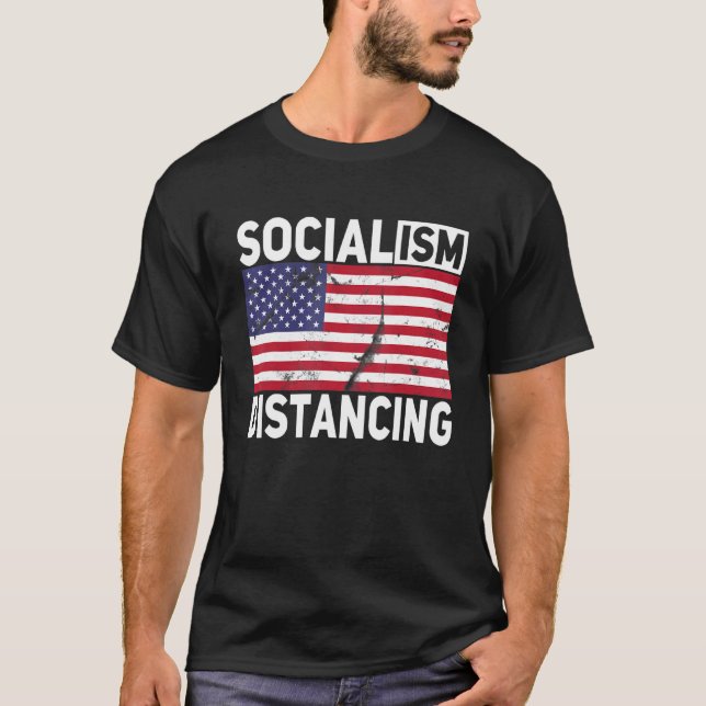 Camiseta Anti-Socialismo Memorial Político Distância Social (Frente)