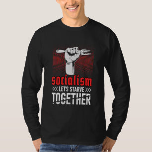 Camiseta Anti-Socialismo - O Socialismo Foge Juntos