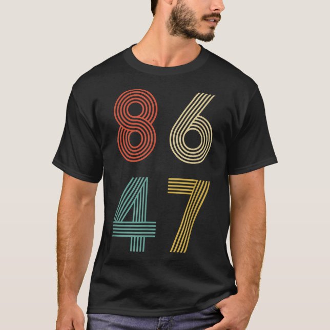Camiseta Anti Trump 8647 86 47 Impeach 47 Retro (Frente)
