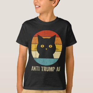 Camiseta Anti Trump Af Retro Engraçado Gato Anti T