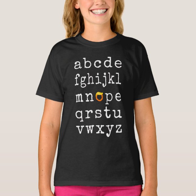 Camiseta Anti-Trump Alphabet - Nope V (Frente)