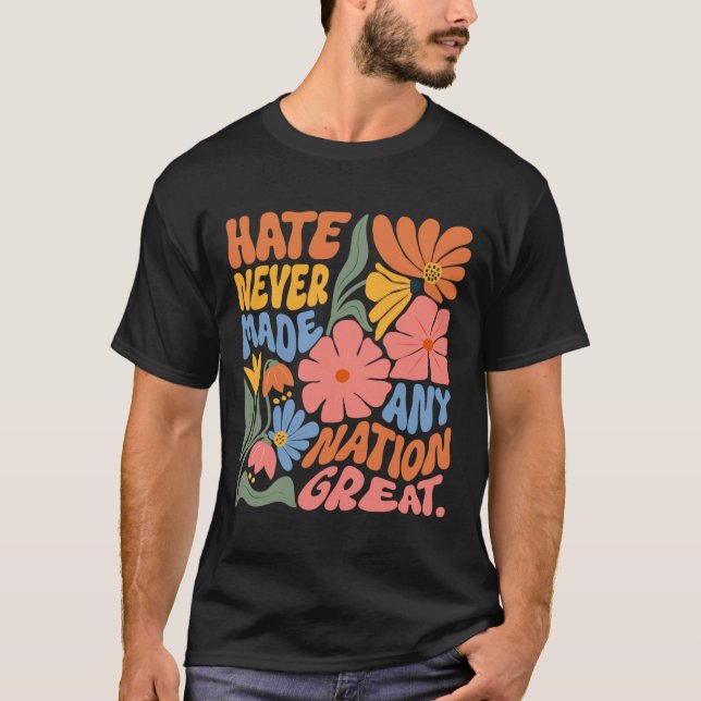 Camiseta Anti-Trump Democrata Floral Presidente Liberal (Frente)