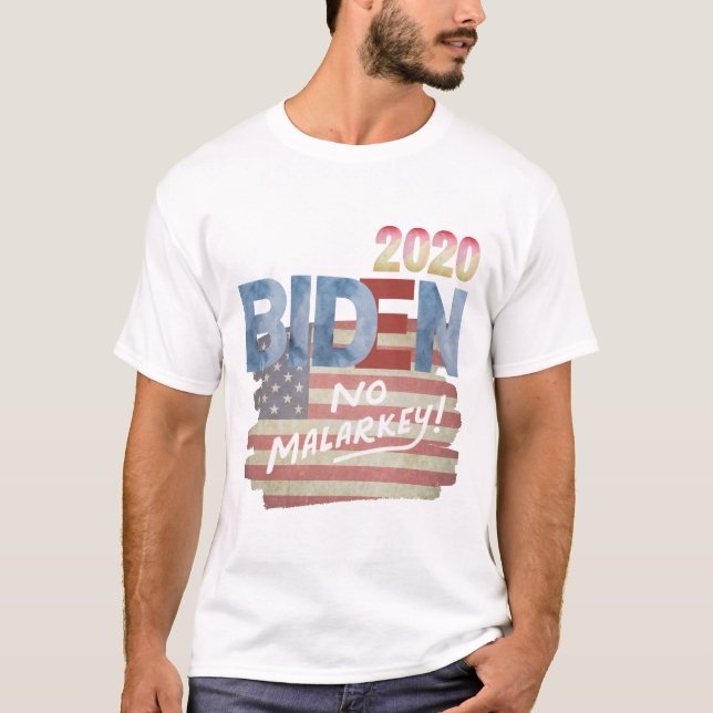 Camiseta Anti Trump, Joe Biden 2020, No Malarkey (Frente)