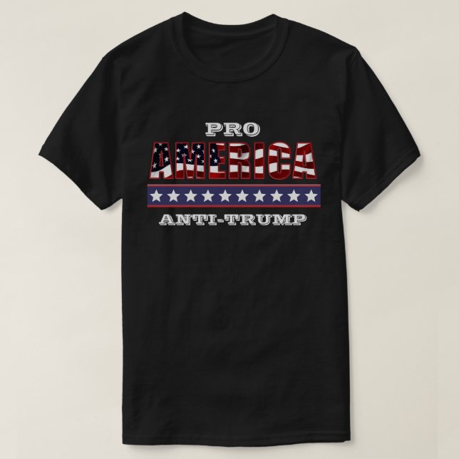 CAMISETA ANTI-TRUMP PRO-AMÉRICA (Frente do Design)