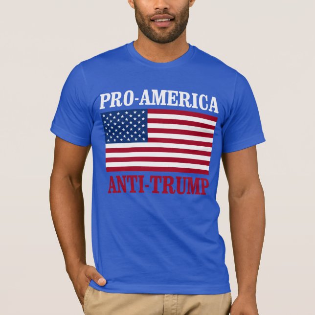 Camiseta Anti-Trump Pro-América - Anti-Trump - - (Frente)