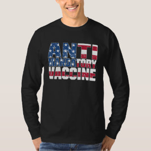 Camiseta Anti Vacina Obrigatória Bandeira dos EUA Contra Va