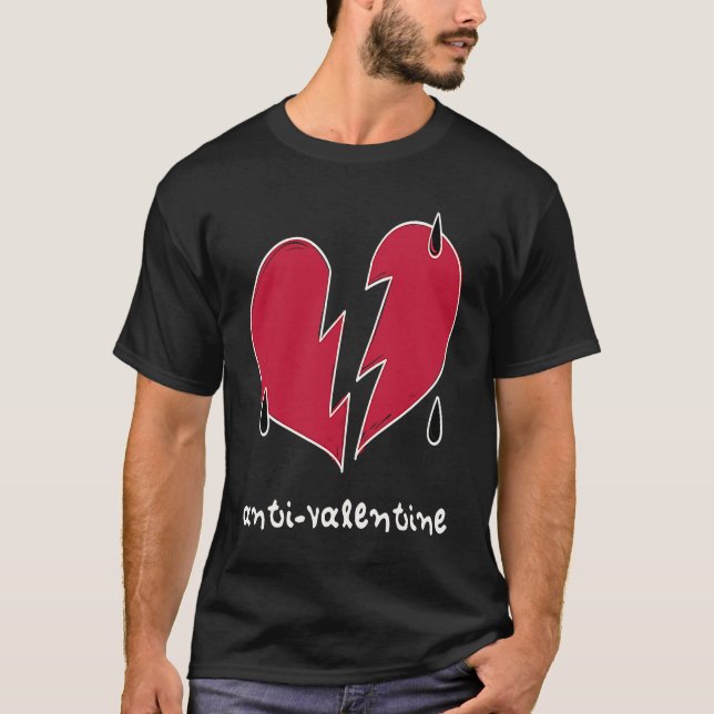 Camiseta Anti Valentine Broken Weeping Heart H  1 (Frente)