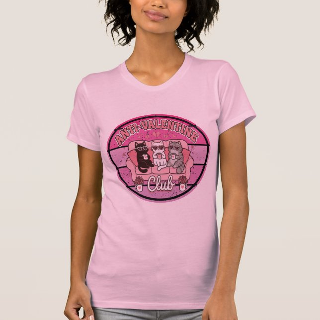 Camiseta Anti Valentine Club Funny Quote  (Frente)