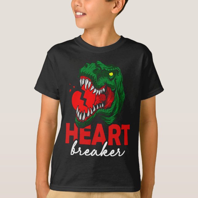 Camiseta Anti Valentines Day Single Heart Breaker T Rex Di  (Frente)