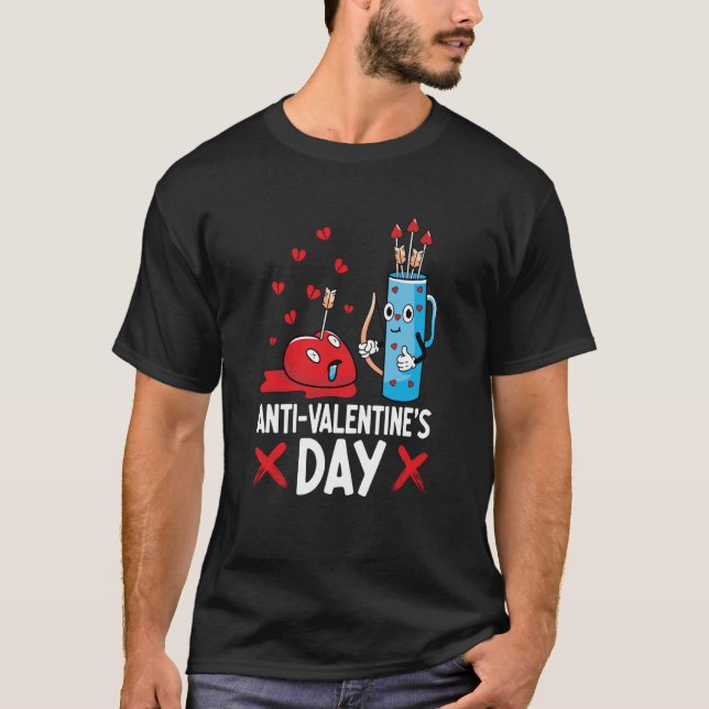 Camiseta Anti Valentine's Day Valentines Day Arrows Single  (Frente)