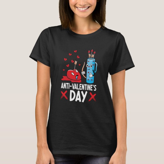 Camiseta Anti Valentine's Day Valentines Day Arrows Single  (Frente)