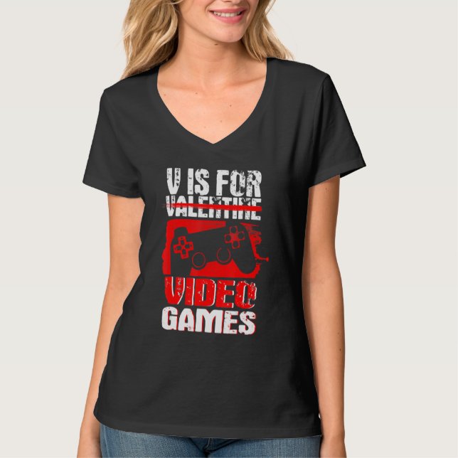 Camiseta Anti Valentines Day Video Games Gamer Boys  Men (Frente)