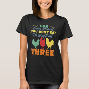 Camiseta Anti Vegetariano Coma Três Animais Frango