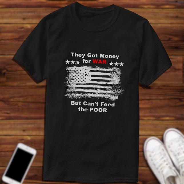 Camiseta Anti=War Distressed Flag  (Criador carregado)