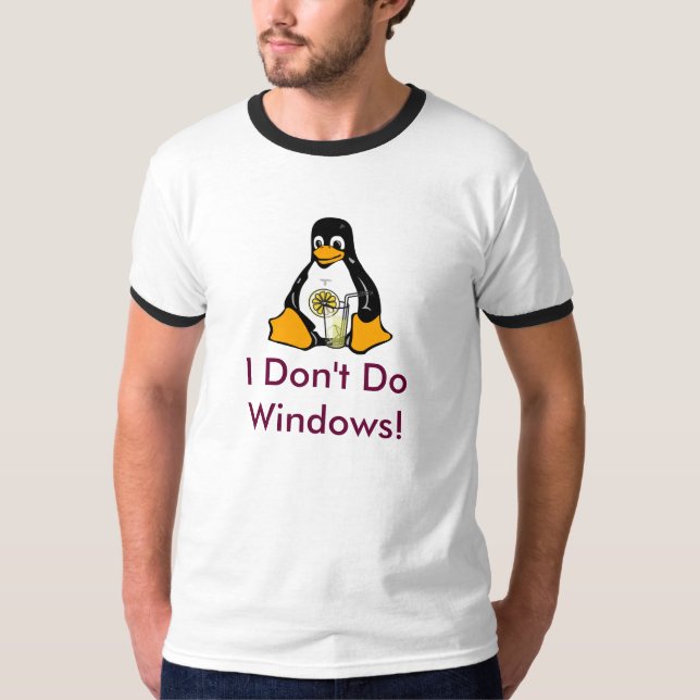 Camiseta Anti-Windows Tux (Frente)