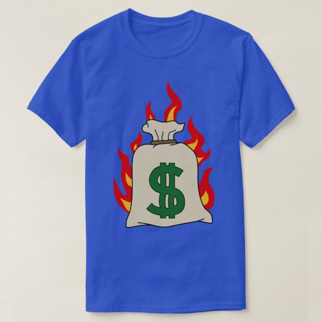 Camiseta Anticapitalista A Queimar Dinheiro (Frente do Design)