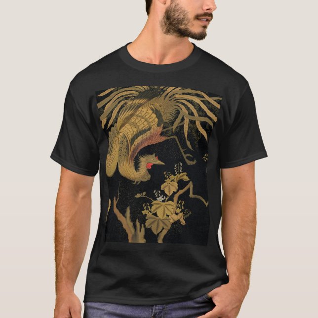 Camiseta Anticorpo Clássico Japonês do Pássaro do ouro (Frente)
