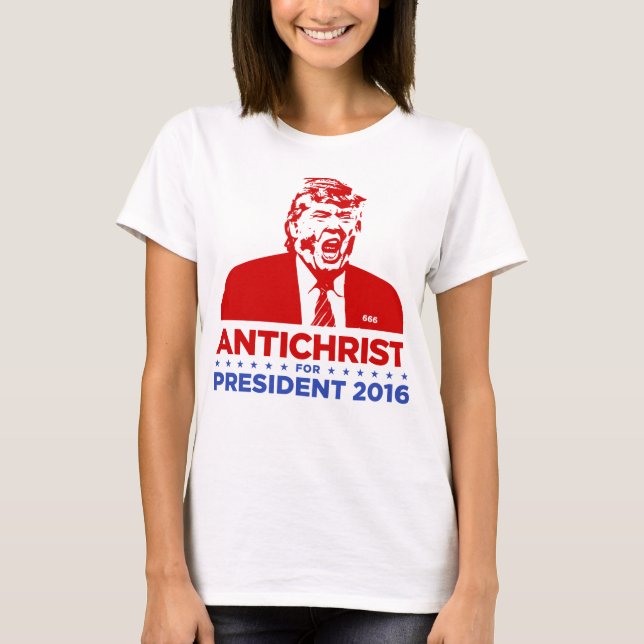 Camiseta ANTICRISTO do TRUNFO para o Tshirt do PRESIDENTE (Frente)
