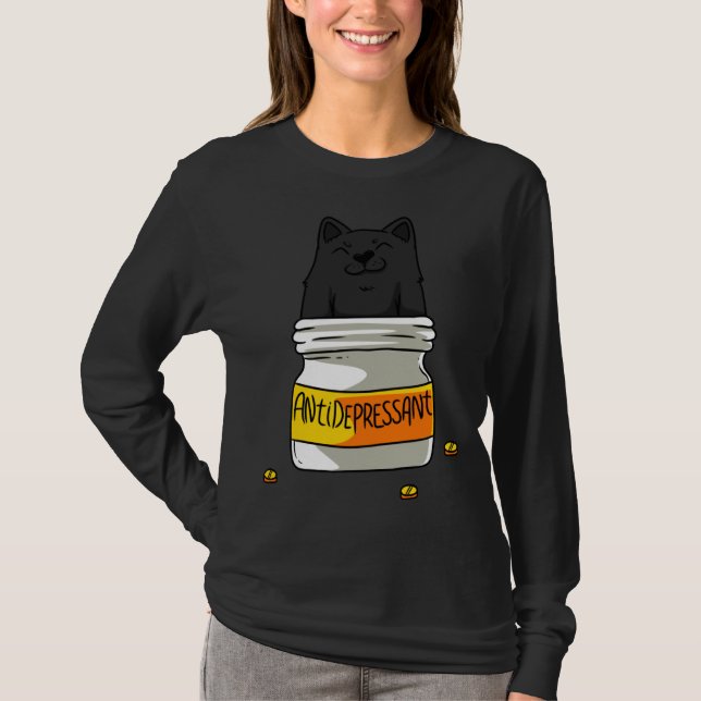 Camiseta Antidepressant Cats Kitty Lover Animal Kitten Owne (Frente)