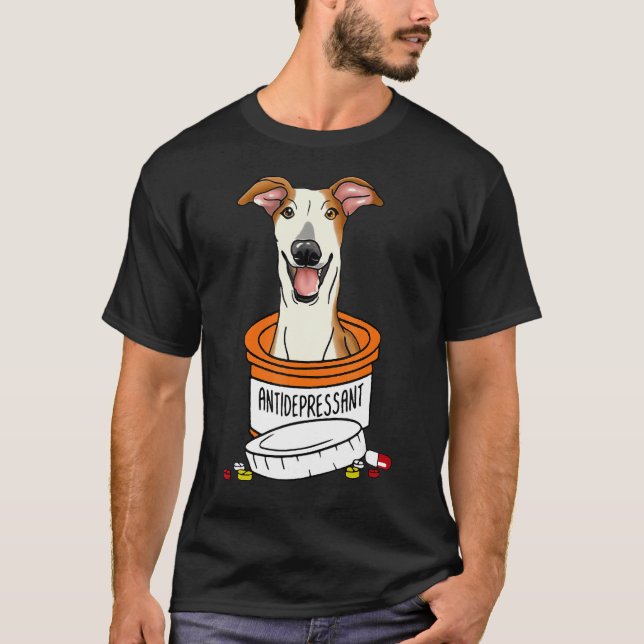Camiseta Antidepressivo Cachorro Greyhound Amado (Frente)
