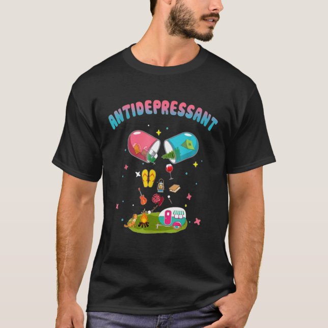 Camiseta Antidepressivo Engraçado Antirdepressivo (Frente)