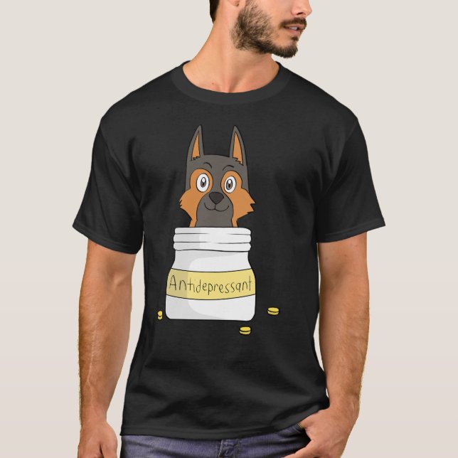Camiseta Antidepressivo german shepherd (Frente)