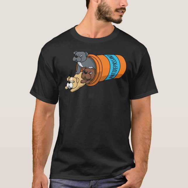 Camiseta Antidepressivo Pitbull Funny Pitbull (Frente)